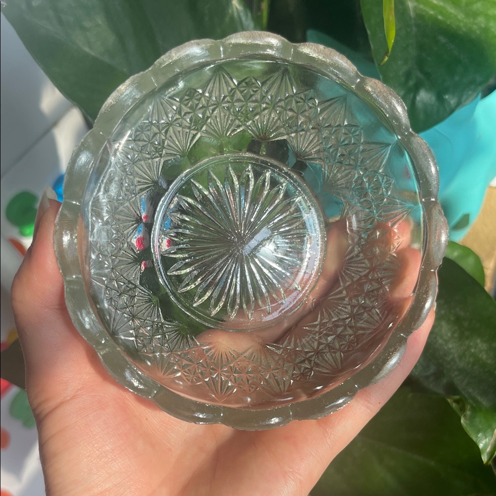 Vintage Elegant small Clear Glass Bowl
